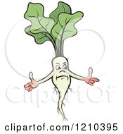 Clipart Of A Mad Radish Royalty Free Vector Illustration by Lal Perera