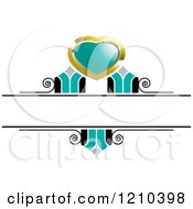 Poster, Art Print Of Gold Turquoise And Black Wedding Design Element