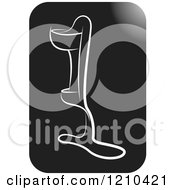 Poster, Art Print Of Black And White Orthotic Leg Icon