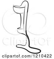 Clipart Of A Black And White Orthotic Leg Royalty Free Vector Illustration