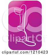 Clipart Of A Purple Orthotic Leg Icon Royalty Free Vector Illustration