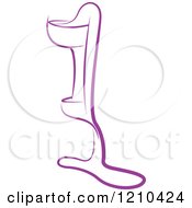 Clipart Of A Purple Orthotic Leg Royalty Free Vector Illustration