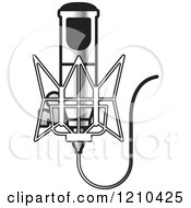 Poster, Art Print Of Retro Silver Microphone And Wire