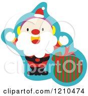 Poster, Art Print Of Friendly Santa Waving By A Bag