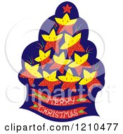 Poster, Art Print Of Tree With Stars And A Merry Christmas Base