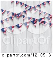 American Flag Bunting Party Banners Over A White Wooden Fence