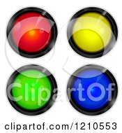 Clipart Of Colorful Arcade Game Buttons Royalty Free Vector Illustration