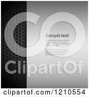 Clipart Of A Brushed And Perforated Metal Background With Sample Text Royalty Free Vector Illustration