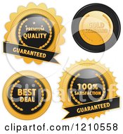 Poster, Art Print Of Black And Gold Quality Badges On White