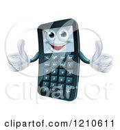 Poster, Art Print Of Happy Calculator Mascot Holding Two Thumbs Up