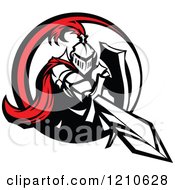 Poster, Art Print Of Red And Black And White Knight Stabbing With A Sword
