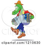 Alligator Dancing And Playing An Accordion