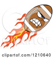 Cartoon Of A Tough Flaming American Football Mascot Royalty Free Vector Clipart