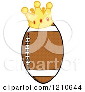 Cartoon Of A Crowned American Football Royalty Free Vector Clipart