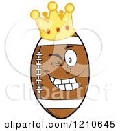 Poster, Art Print Of Winking Crowned American Football Mascot