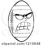 Cartoon Of A Black And White Mad American Football Mascot Royalty Free Vector Clipart