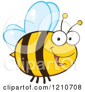 Cartoon Of A Happy Bee Royalty Free Vector Clipart