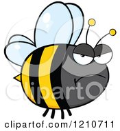 Cartoon Of A Mad Bumble Bee Royalty Free Vector Clipart