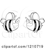 Poster, Art Print Of Black And White Happy Bee Couple