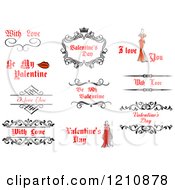 Clipart Of Valentine Greetings And Sayings 7 Royalty Free Vector Illustration