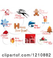 Clipart Of Holiday Greetings 4 Royalty Free Vector Illustration