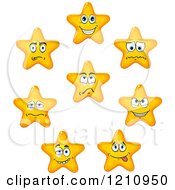 Clipart Of Stars With Different Expressions Royalty Free Vector Illustration