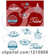 Clipart Of Vacation And Travel Designs Royalty Free Vector Illustration