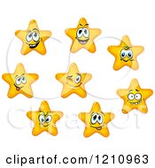 Clipart Of Expressive Yellow Stars 2 Royalty Free Vector Illustration