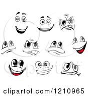 Clipart Of Expressive Faces 3 Royalty Free Vector Illustration
