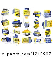 Poster, Art Print Of Blue Black And Yellow Origami Retail Banners