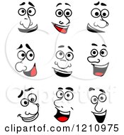 Clipart Of Expressive Faces 4 Royalty Free Vector Illustration