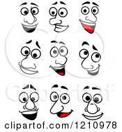 Clipart Of Faces With Different Expressions Royalty Free Vector Illustration