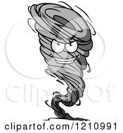 Clipart Of A Grayscale Twister Tornado Character 4 Royalty Free Vector Illustration