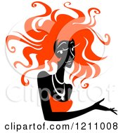 Clipart Of A Woman With Wild Red Hair Royalty Free Vector Illustration
