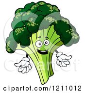 Clipart Of A Happy Broccoli Mascot Royalty Free Vector Illustration