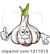 Clipart Of A Happy Garlic Mascot Royalty Free Vector Illustration