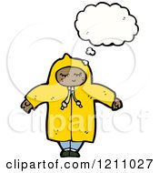 Cartoon Of A Child In A Hoodie Thinking Royalty Free Vector Illustration