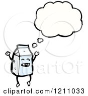 Cartoon Of A Milk Container Thinking Royalty Free Vector Illustration