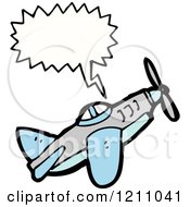 Cartoon Of A Plane Speaking Royalty Free Vector Illustration by lineartestpilot