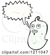 Cartoon Of A Ghost Speaking Royalty Free Vector Illustration