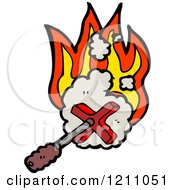 Cartoon Of A Hot Flaming Branding Iron Royalty Free Vector Illustration by lineartestpilot