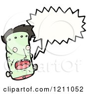 Cartoon Of A Frankenstein Head Thinking Royalty Free Vector Illustration by lineartestpilot