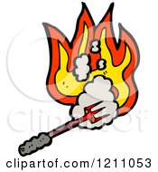 Cartoon Of A Hot Flaming Branding Iron Royalty Free Vector Illustration