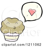 Cartoon Of A Muffin Speaking Royalty Free Vector Illustration