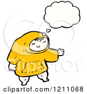 Cartoon Of A Child In A Hoodie Thinking Royalty Free Vector Illustration