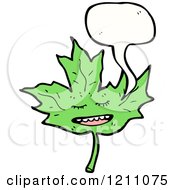 Cartoon Of A Maple Leaf Speaking Royalty Free Vector Illustration by lineartestpilot