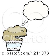 Cartoon Of A Muffin Thinking Royalty Free Vector Illustration by lineartestpilot