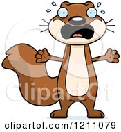 Cartoon Of A Scared Slim Squirrel Royalty Free Vector Clipart