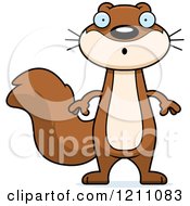 Cartoon Of A Surprised Slim Squirrel Royalty Free Vector Clipart