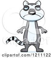 Cartoon Of A Depressed Slim Lemur Royalty Free Vector Clipart by Cory Thoman